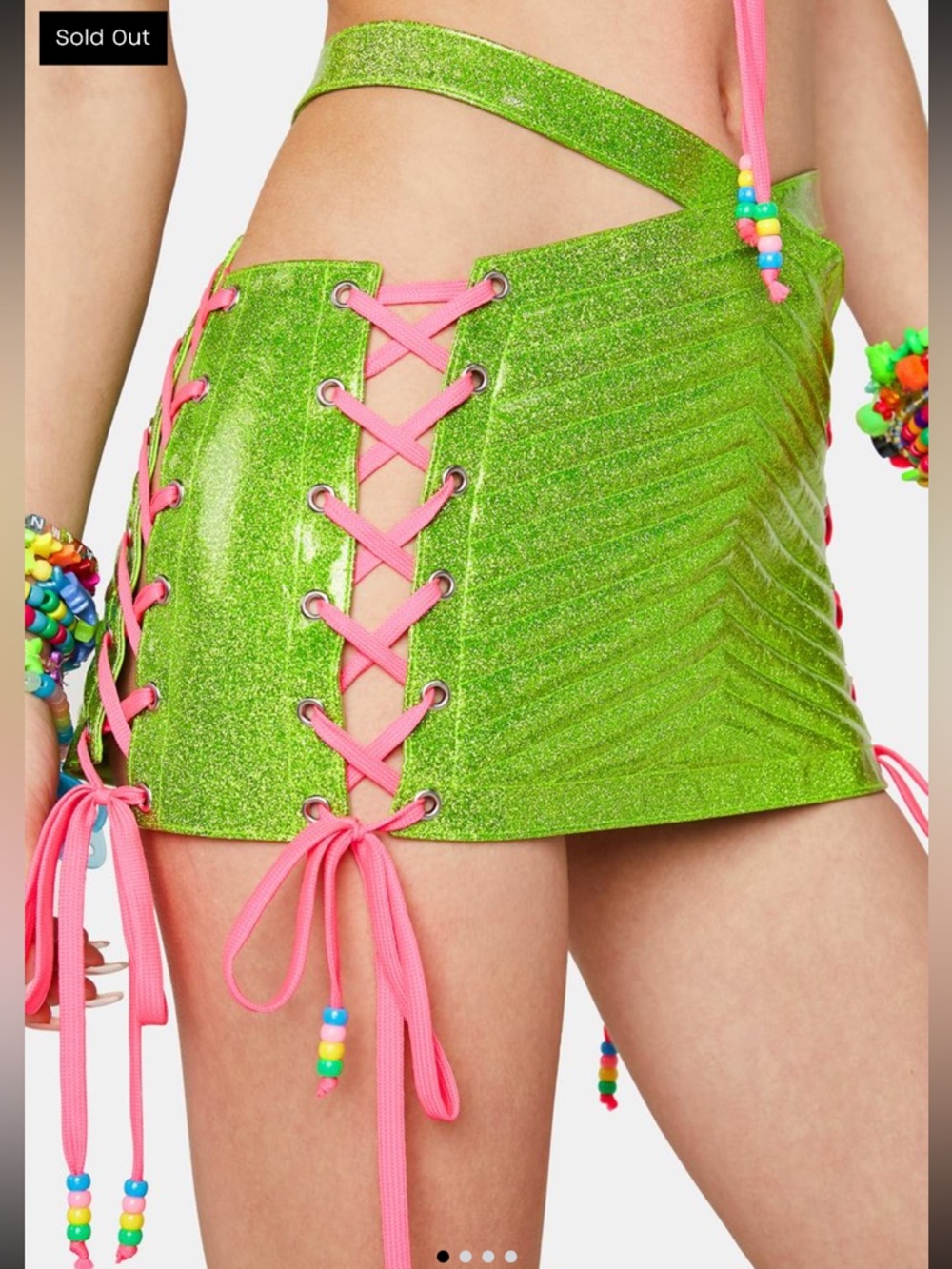 Club exx toxic rude awakening neon glitter skirt xs